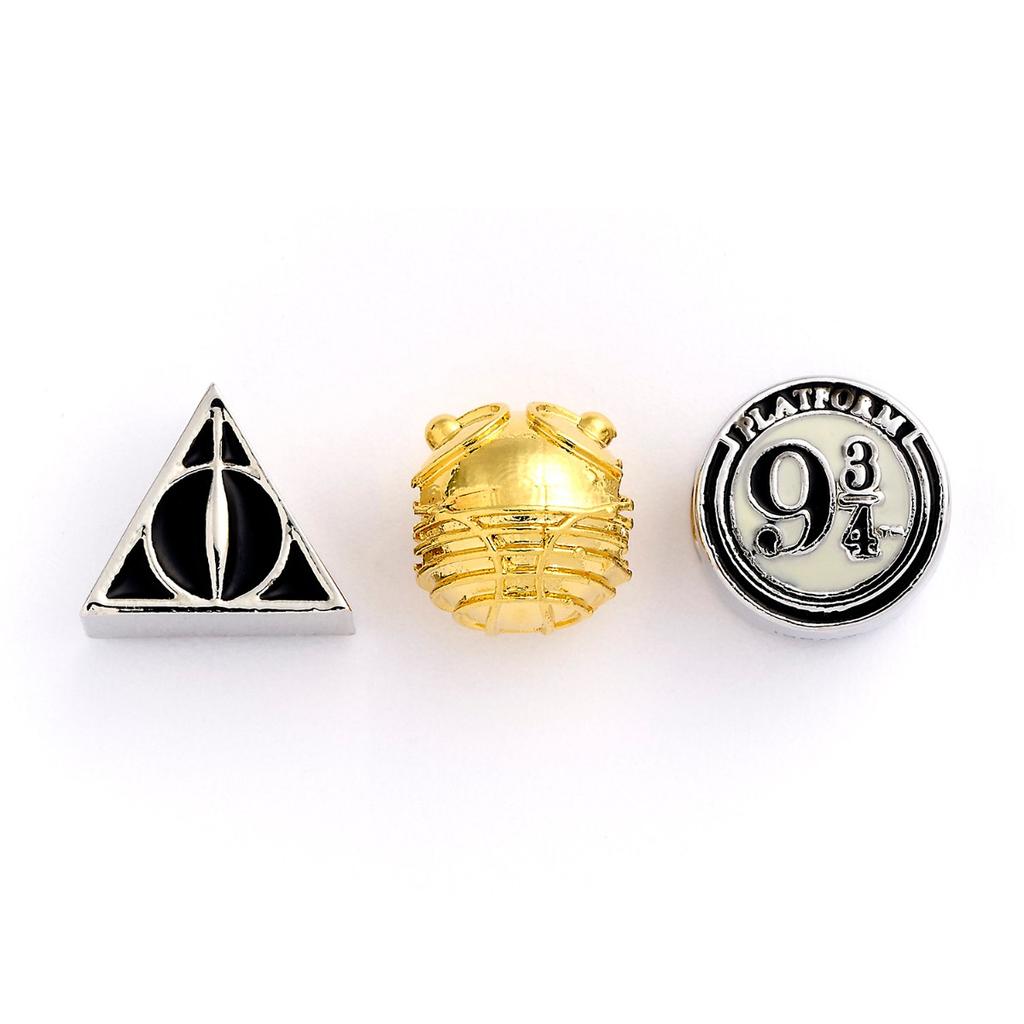 Harry Potter Set of 3 Spacer Beads Deathly Hallows, Golden Snitch, Platform 9 3/4