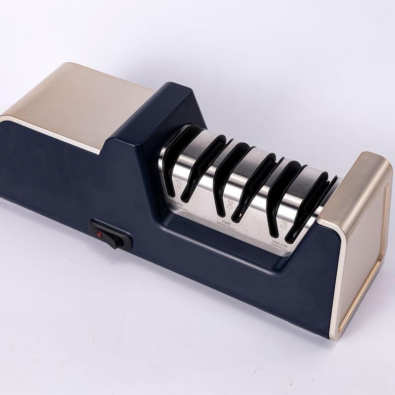 Ascuțitoare electrică de cuțite RISAM Noul sistem de ascuțire de actualizare Are lustruire profesională, piatră de ascuțit cu diamant, Gadget de bucătărie