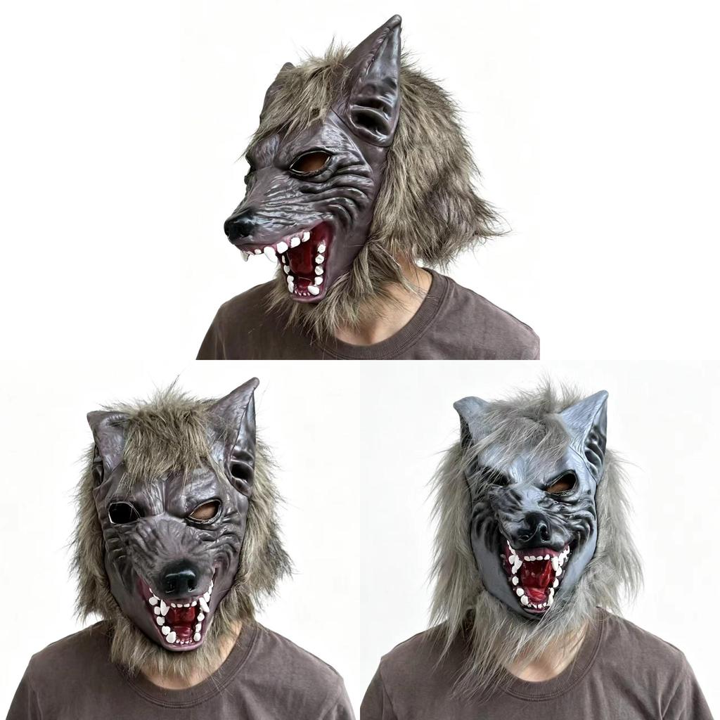 Wolf Head Mask For Halloween Horror Costume Latex Masked Dress Up Party Accessory
