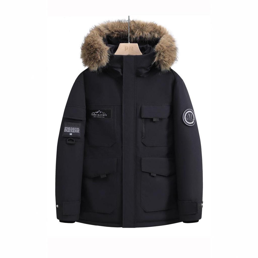 Warm Fur Collar Down Jacket for Men & Women - Short Winter Coat for Extreme Cold, Outdoor & Casual Wear