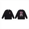 Unisex lässiger übergroßer Rundhals-Pullover mit Schriftzug-Print leichter Baumwoll-Hoodie
