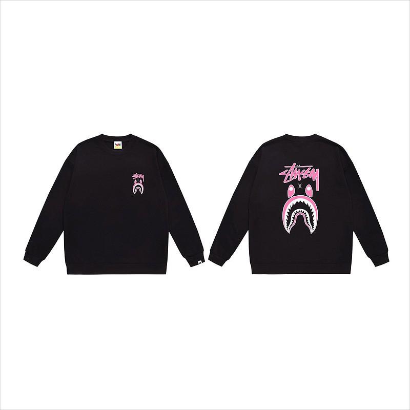 Unisex lässiger übergroßer Rundhals-Pullover mit Schriftzug-Print leichter Baumwoll-Hoodie