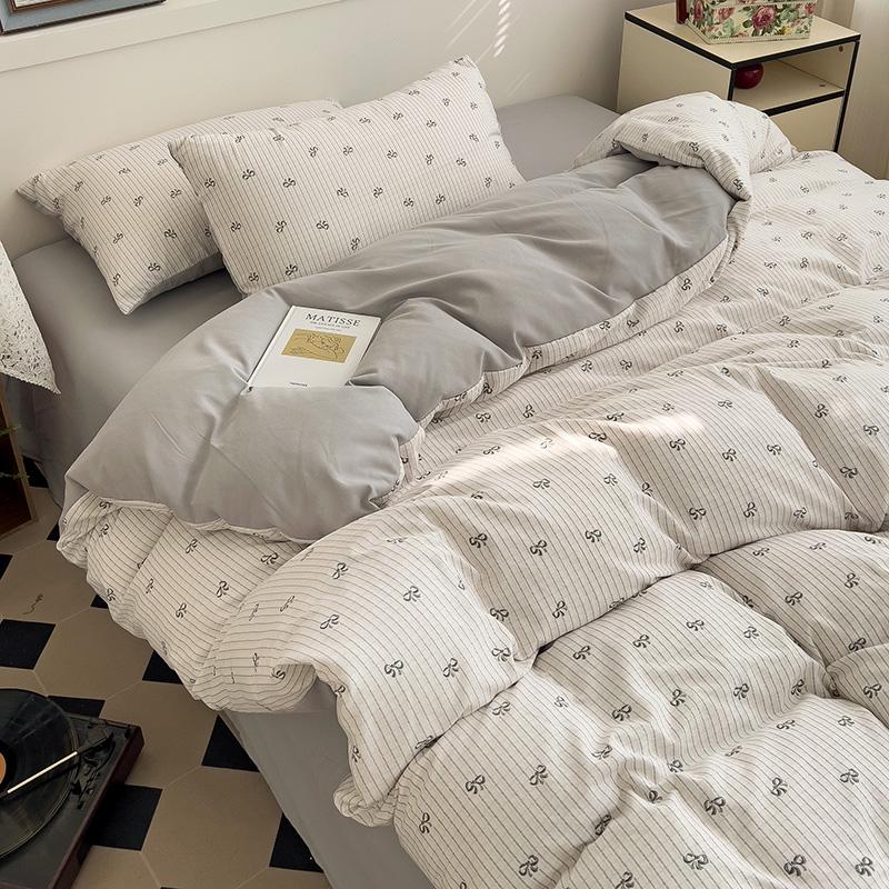 Ins Pink Flowers Bedding Set Flat Bed Sheet Duvet Cover Twin Full Queen Nordic Bed Linen Boy Girl Bedding Sets Floral Princess