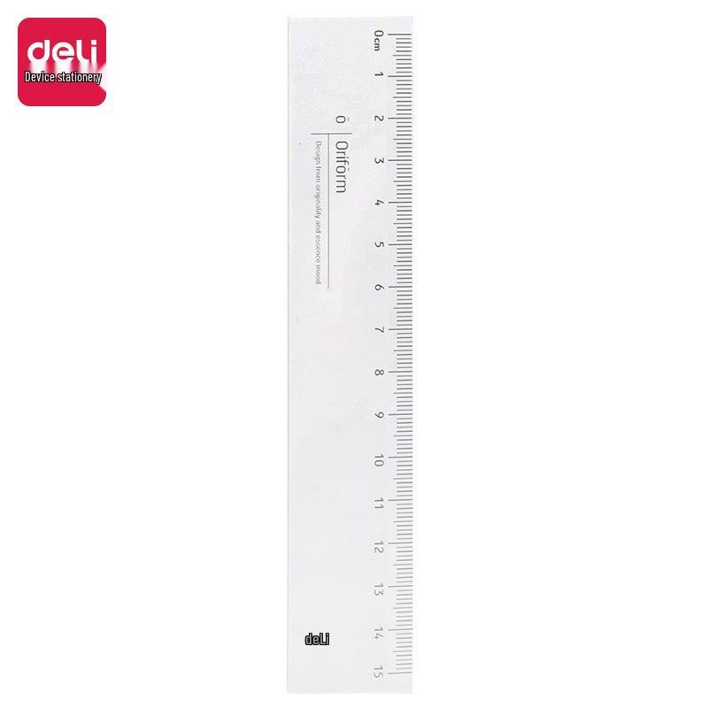 Deli 15cm Wavy Line Plastic Ruler for Primary Students, First Grade, Thickened Board, Straight, Model 71971 15cm
