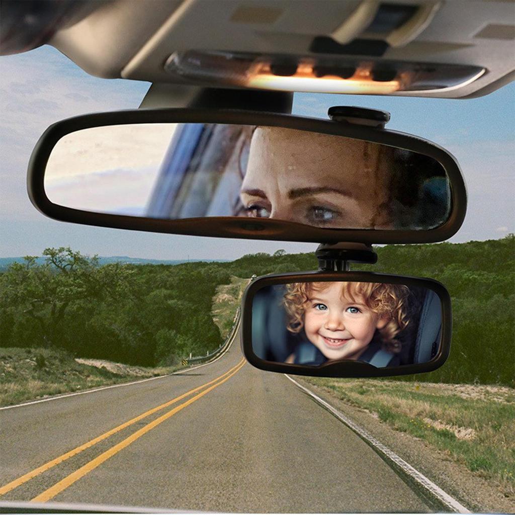 Baby Rear View Mirror for Car Clip On Sun Visor Accessories Adjustable Wide Angle Backseat Mirrors for Boys Girls Backseat