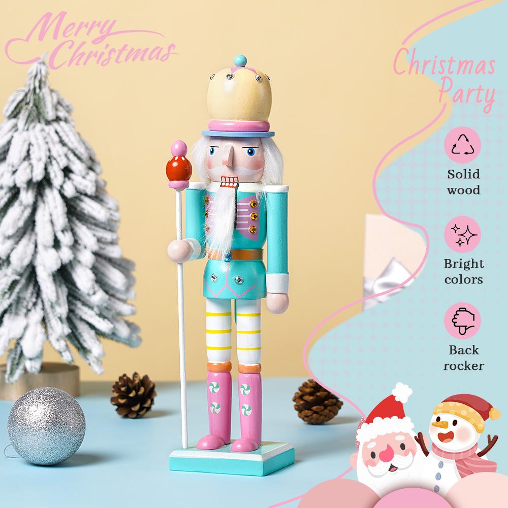 30CM Nutcracker soldier puppet candy series combination wooden craft Christmas tree pendant family festival decoration gift