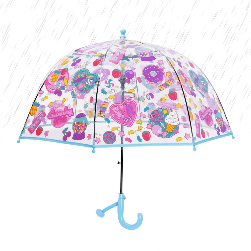 

Clear Umbrella Transparent Press Button Cute Small Dome Umbrella For Kids For Boys Girls Beach Travel Camping Walking Commuting Iron&9K