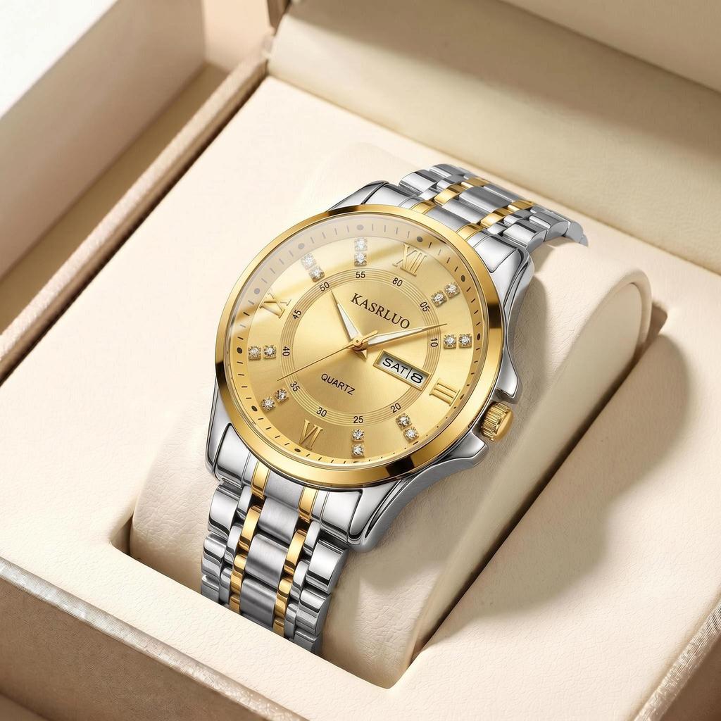 Men'S Watch Double Calendar Quartz Watch Waterproof Luminous Fashion High Value Men'S Watch