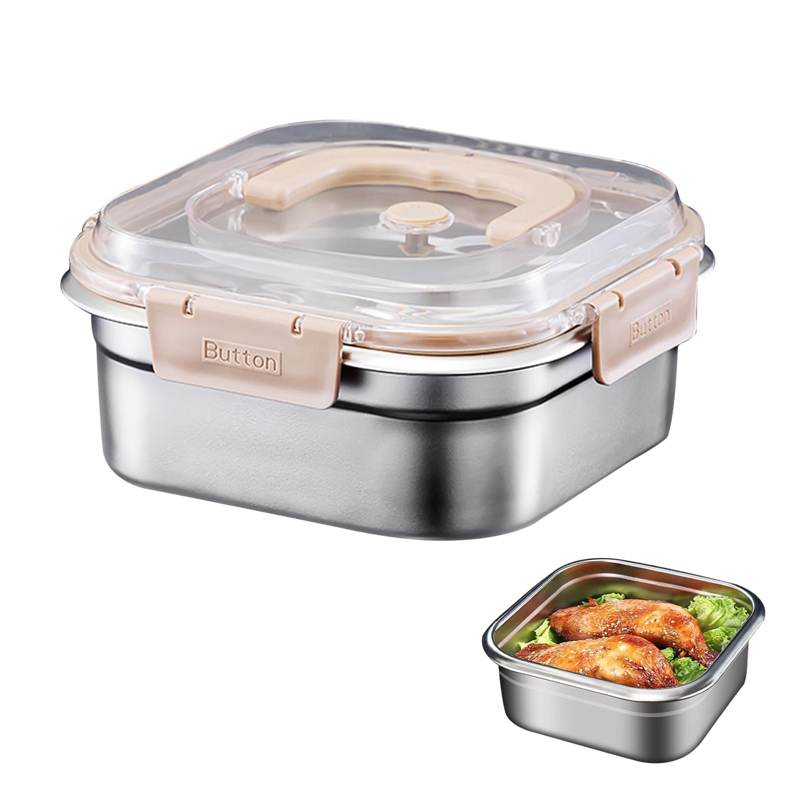 

kasanidika Lunch Box Crisper Airtight Container, 1800ml, Refrigerator Organizer, Food Storage, Leak-Proof, Long-Lasting Freshness, Hygienic,