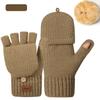 Høst Vinter Fortykket Fingerløse Hansker Fleecefôret Strikket Kuldebestandig Varm Halvfinger Skrive Ullhansker