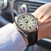 Men's Quartz Movement Clock Leather Strap Watch Number Wristwatch