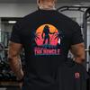 Men's Predator Movie Vintage T-and Kids Tshirt Double-Sided Front Back Jungle Graphic Tee Iconic Sci-Fi Breathable Short Sleeve and Kids Tshirt