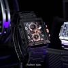 Business Men Watch Waterproof Luminous Calendar Chronograph Square Men's Watch Stainless Steel Quartz Men Watch Reloj