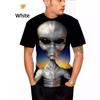 Summer 3D Printing Alien Pattern T-shirt Fashion Round Neck Short Sleeve Universe Neutral Casual T-shirt Source
