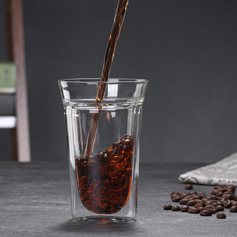 FOME 1/2pcs Double-walled Glass Coffee Cup Clear Insulated Espresso Cups Heatresist Milk Teacup Brandy Wine Drinking Glasses