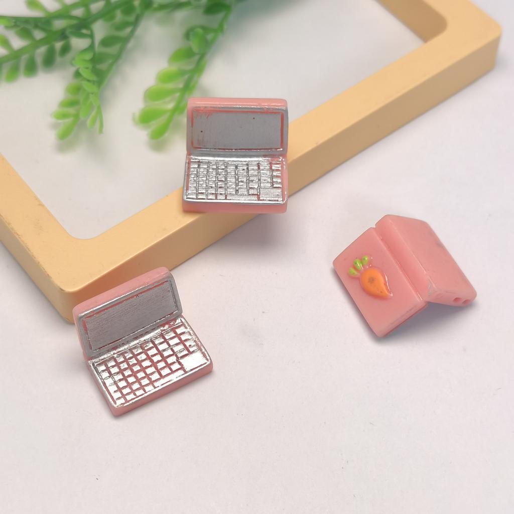 100pcs Modern Computer Doll House Miniatures Flatback Resin Cabochon for Children Dolls Decoration Accessories