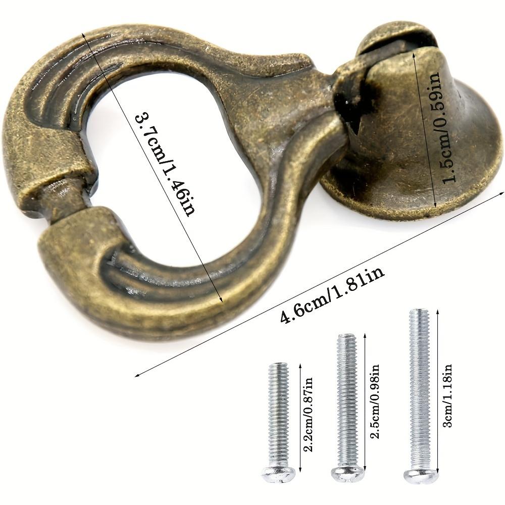 Vintage Zinc Alloy Drop Handles 5 Pcs Ring Pulls Knobs for Dresser Chest Drawers with Single Hole and 3 Screws