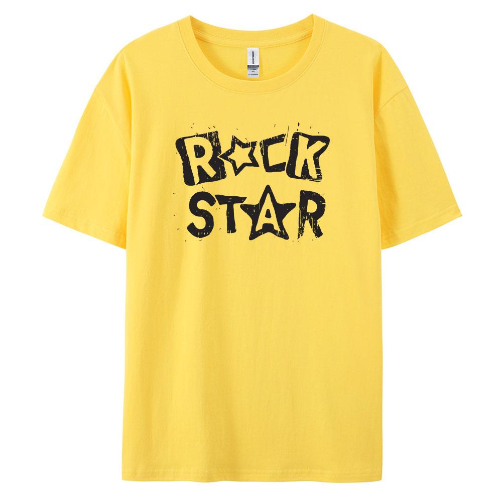 RockStar Summer Essential Pure Cotton TShirt with Short Sleeves and Round Neck