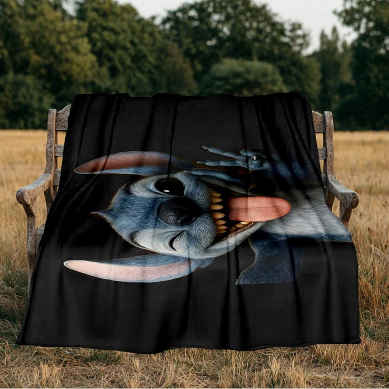 Energetic Alien Character  Blanket Flannel Throw for Sofa, Indoor, Camping, Living Room, Office, Chair, And Bed Soft Birthday Gift