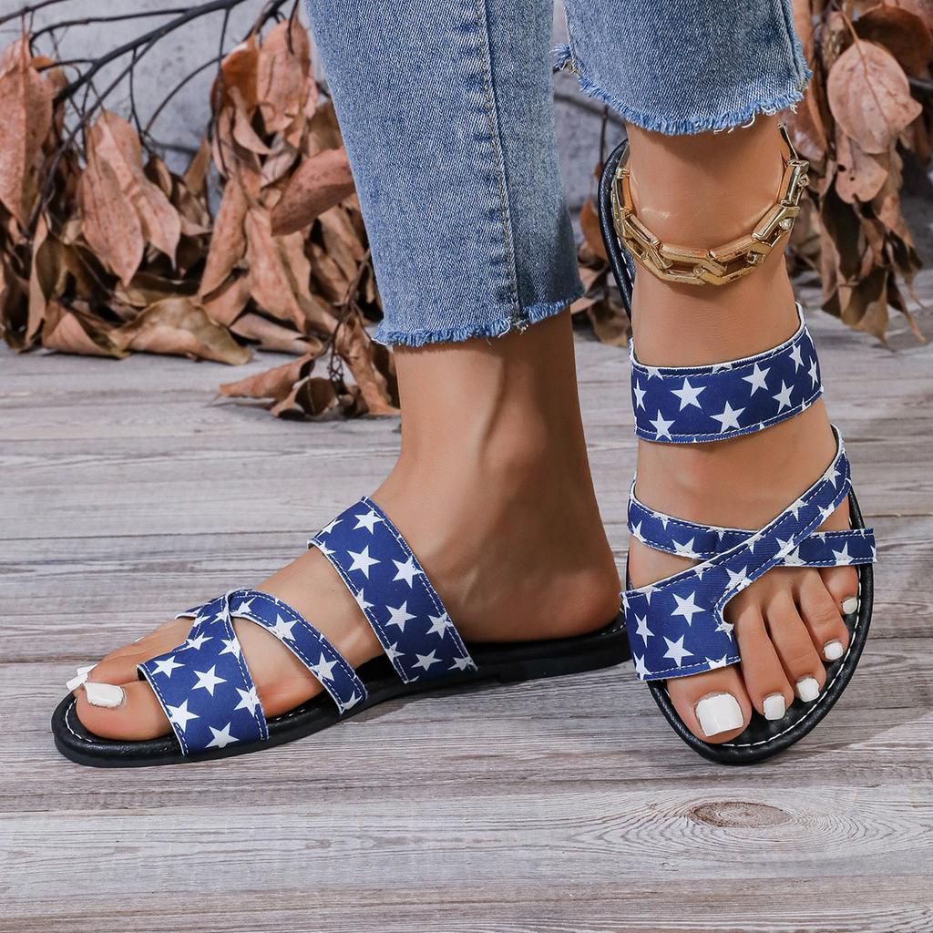 Mode 2024 EVA Ethno-Stil Bedruckte Hausschuhe Damen Bottom Schuhe Sommer Damen Anti-Rutsch Hausschuhe Flache Flip-Flops zapatos para mujeres