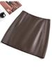 Genuine European & American High Waist Leather A-line Skirt for Women
