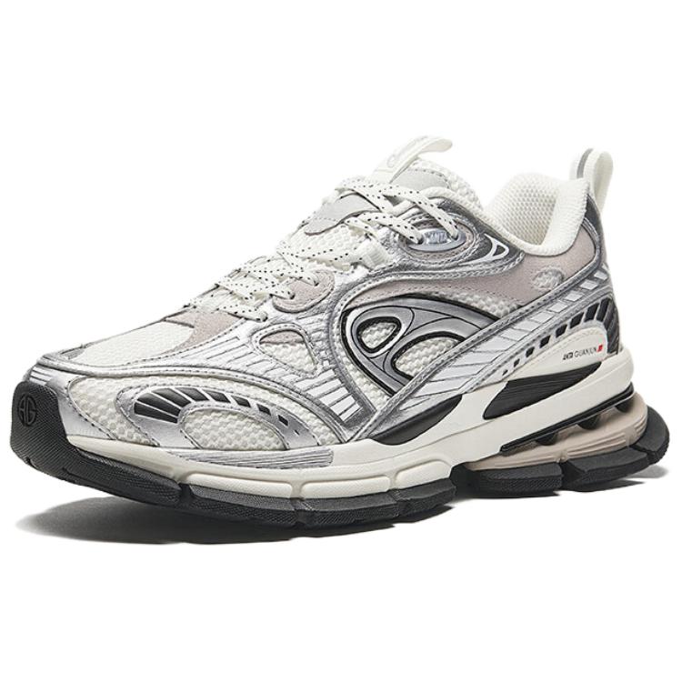 New Anta Champion Series AG-G01 Slip-Resistant Low-Top Casual Shoes Men's White Silver 112438805A-2