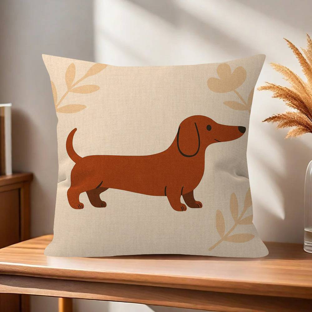 Sausage Dog Dachshund cute Pillowcase toon Gift Cushion Cover Bedroom Home Sofa Chair Seat Decor pillow case