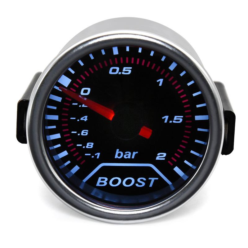 AD 52mm White Backlight Auto Car Turbo Boost Gauge -1~2 Bar Mechanics Turbin Pointer Vac Meter Accessories Turbo Pressure Gauge