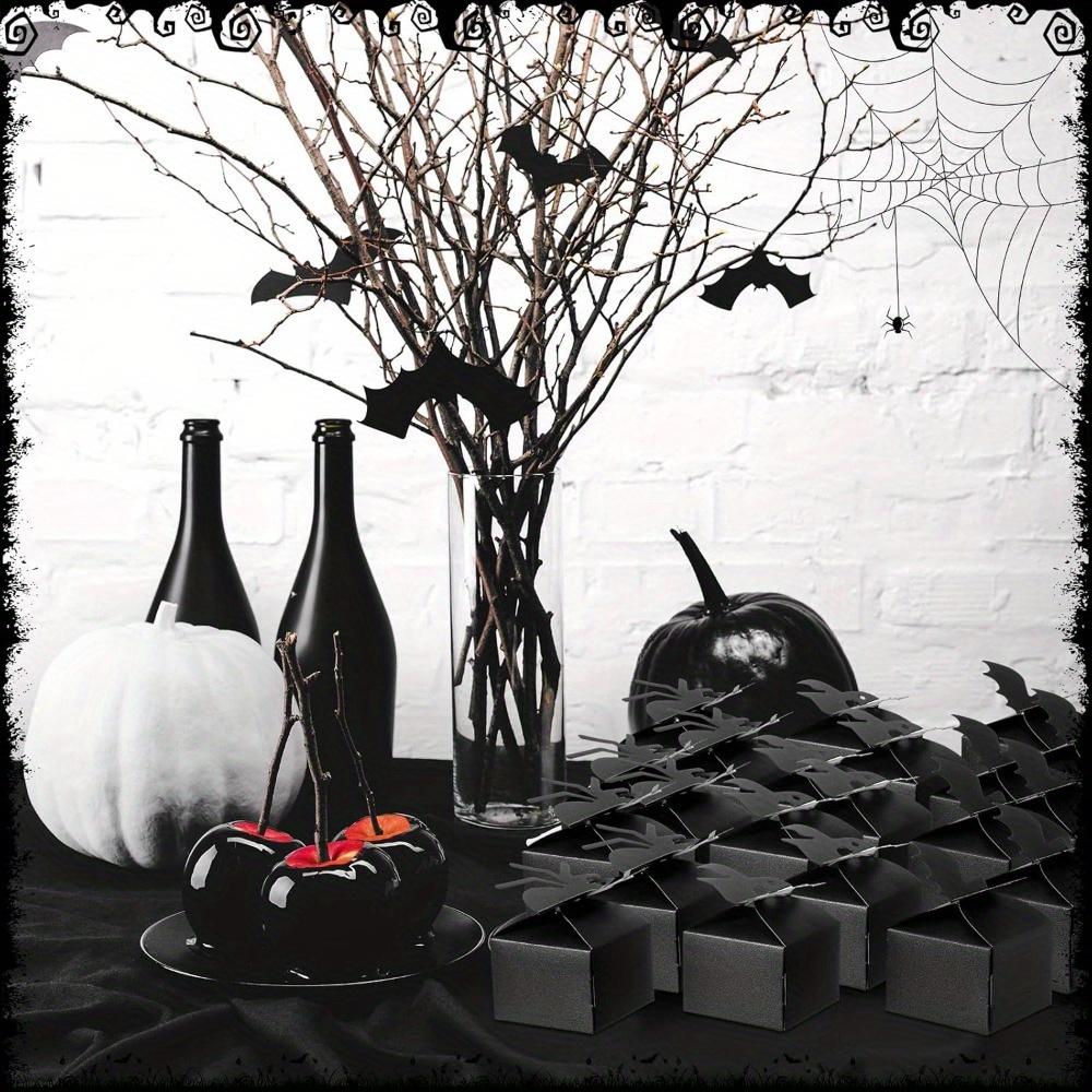 24pcs Halloween Party Favor Boxes Folden Gift Boxes 6 Styles Paper Treat Box Decoration Box Spider Ghost Bat Wrapping Box