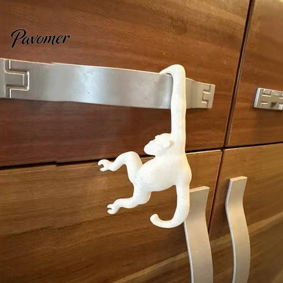 Small Object Organizer Monkey Banana Hook, 3D Printed Under Cabinet Kitchen Hanger Storage Funny Under Shelf Fruit Design Holder Hook for Bananas,