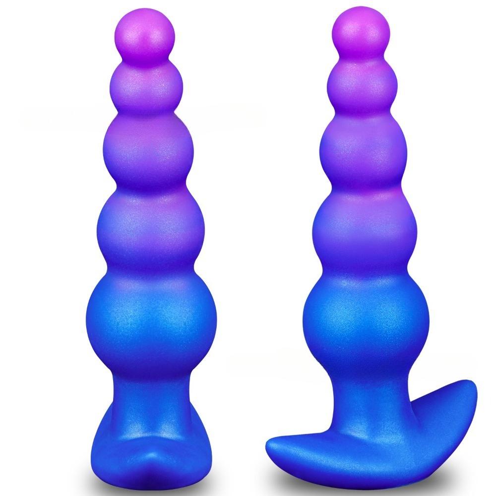 Remote Control Vibrating Anal Plug - Alien Beaded Dildo 10 Speeds, Silicone AV Wand for Men Women, BDSM Solo Play Adult Toy
