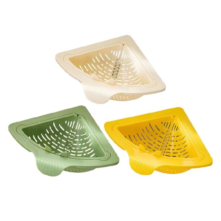 Strong Magnetic Suction Triangular Drain Basket for Secure Sink Attachment Twist Open Bottom Kitchen Strainer Organizers