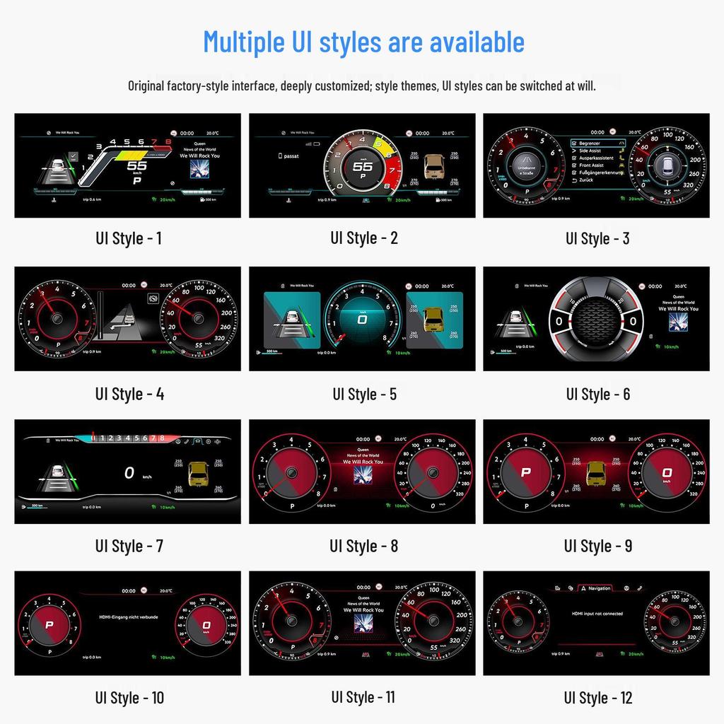 10-25- Volkswagen Tiguan Digital LCD Dashboard Upgrade 10.25-Inch Suitable for '10-'17 Models