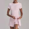 Yoga One-Piece Short Skirt Tight Back Fake Two-Piece Outdoor Fitness Anti-Light Sports Tennis Skirt Women