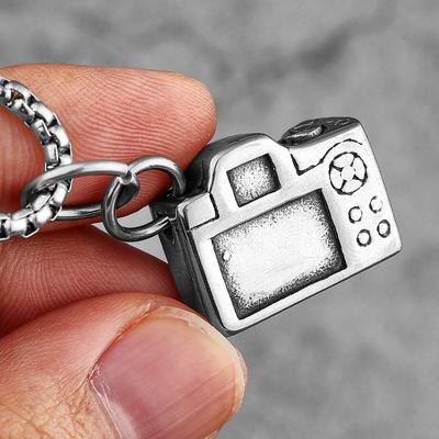 Fotocamera Reflex Acciaio Inossidabile Collane Pendenti Catena Punk Trendy per Fidanzato Gioielli Maschili Creatività Regalo All'ingrosso