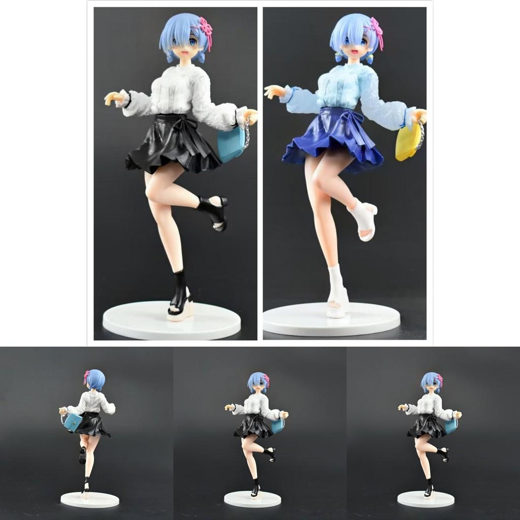 Exquisite Rem Anime Figure From Another World In Beautiful Blue And White Skirt
