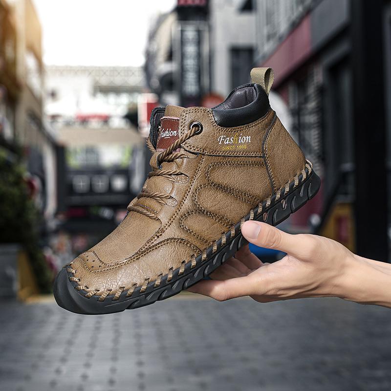 38-48 Leather Casual Men Shoes Design Sneakers Man Breathable Leather Shoes Men Ankle Boots Outdoor