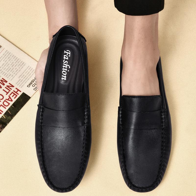 Fashion Genuine Leather Men Shoes Luxury Brand High Quality Formal Casual Mens Loafers Moccasins Soft Slip on Boat Shoes Plus Size 36-45