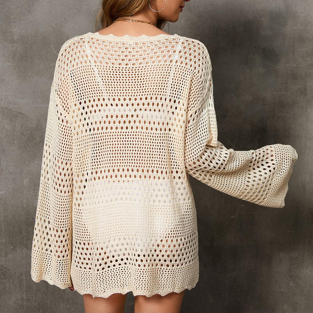 Women's Cover Up Edge Hollow Beach Cover Up Loose Dress