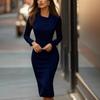 Asymmetrical Single-Breasted Wrap Dress Women Office Chic Slim Fit Long Sleeve Midi In Black White Burgundy Navy