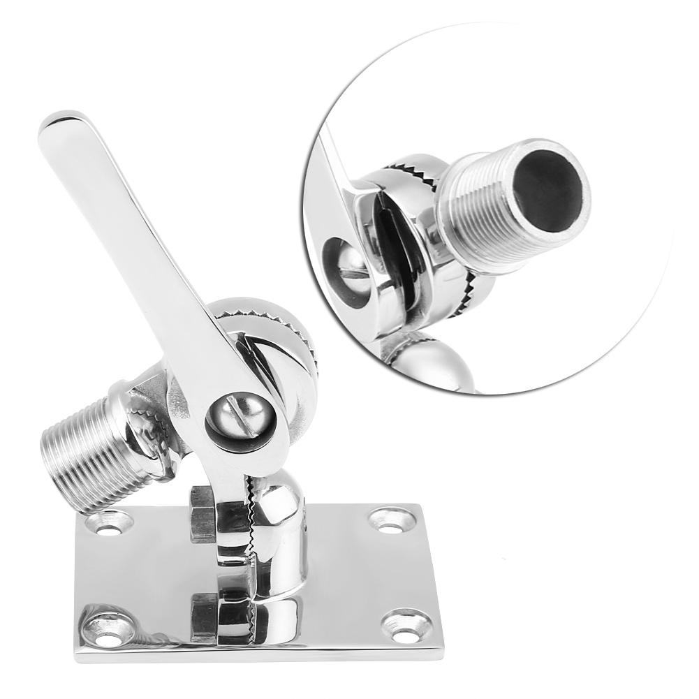 Marine Boat 316 Stainless Steel Dual Axis Adjustable Antenna Base Mount