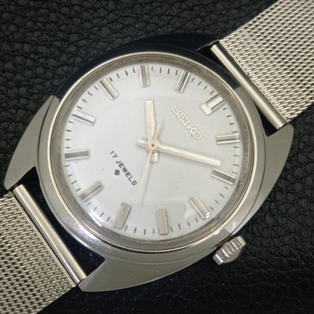 HAND-WINDING VINTAGE SEIKO JAPAN 66A MENS WHITE COLOR DIAL WATCH a703912-1 R213g-a703912