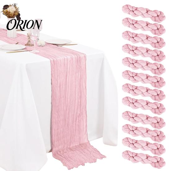 Weicher Polyester Tischläufer Rustikaler Mull-Tischläufer, Hochzeit Transparenter Rechteckiger Boho für Brautparty Baby Tischmitte