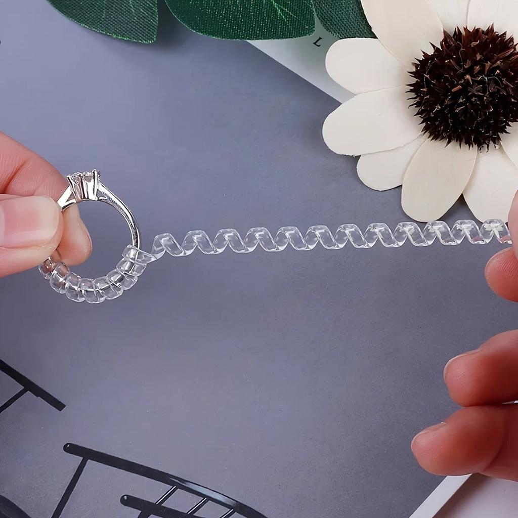 4pcs-Invisible Ring Size Adjuster for Loose Rings Ring Protection Adjuster, Spiral Ring Gasket Jewelry Fastener Is Suitable