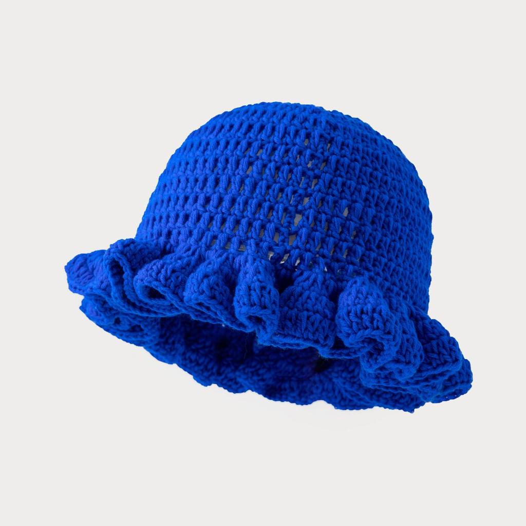 Handmade Wool Knit Hat: Thick, Windproof, Simple, Versatile, Solid Color for Autumn and Winter.