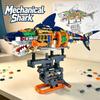 Mechanical Shark Brick Playset Brick Playset Animal Brick Playset MOC Shark Scale Ratio Model Children Toys  Playsets Christmas Holiday Gift Present