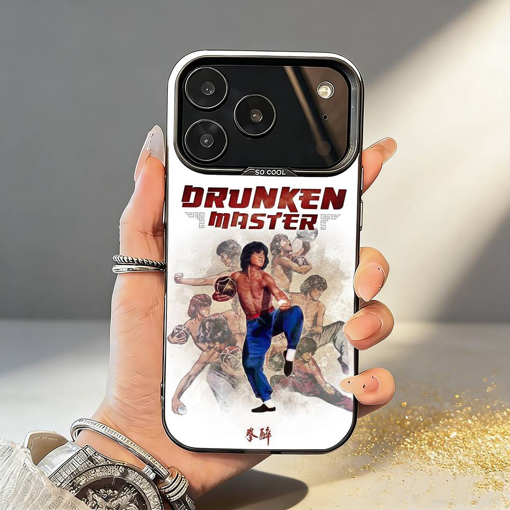 

Kung Fu Star J-Jackie C-Chan Phone Case For iPhone17,16,15,14,13,12,11,Pro,MAX Gray Matte Silicone Black Cover iPhone14Pro