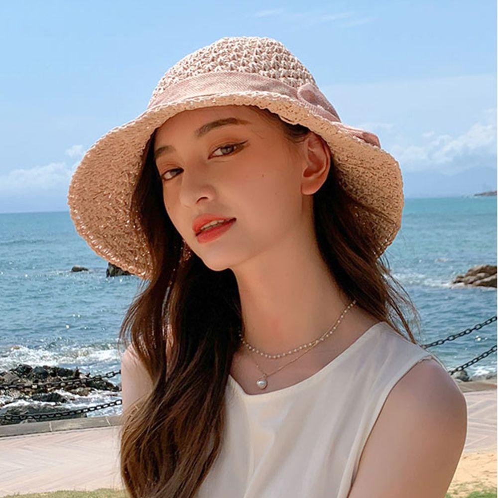 Hats Solid Color Anti-UV Sun Hat Shading Hat Women Sun Hat Seaside Straw Hat Korean Style Cap