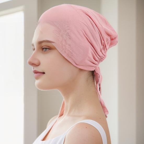 Berretto Foulard Monocolore da Donna Regolabile Traspirante Elasticizzato Antiscivolo Cotone Sottocappello Sotto Foulard Cappello Interno Cappello da Notte per Dormire Cuffia per Capelli