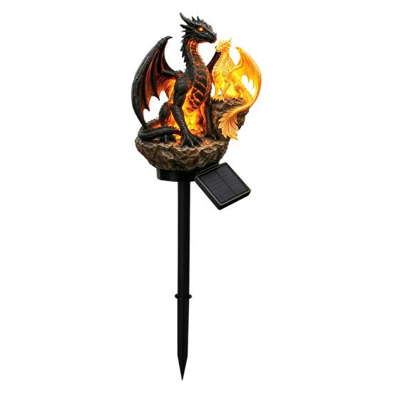 Lampada Solare a Forma di Drago Luce da Giardino, Statua da Esterno, Decorazione Fantasy Figurine Ornamento per Sentiero Prato, Regalo Unico per Amanti Luce Decorativa per Cortile
